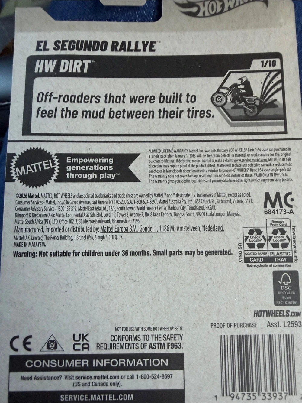 Hot Wheels HW Dirt Race Car - Black and Red